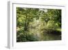 River Wye Lined by Trees in Spring Leaf with Riverside Track, Reflections in Calm Water-Eleanor Scriven-Framed Photographic Print