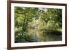 River Wye Lined by Trees in Spring Leaf with Riverside Track, Reflections in Calm Water-Eleanor Scriven-Framed Photographic Print