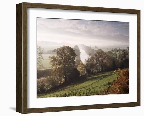River Wye with the Brecon Beacons in the Distance, Herefordshire, England, United Kingdom-John Miller-Framed Photographic Print