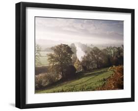 River Wye with the Brecon Beacons in the Distance, Herefordshire, England, United Kingdom-John Miller-Framed Photographic Print