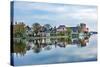 River Zaan Zaanse Schans Old Village Countryside, Holland, Netherlands.-William Perry-Stretched Canvas