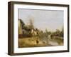 Riverbank at Mery Sur Seine, Aube, C.1870-Jean-Baptiste-Camille Corot-Framed Giclee Print