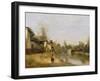 Riverbank at Mery Sur Seine, Aube, C.1870-Jean-Baptiste-Camille Corot-Framed Giclee Print