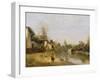 Riverbank at Mery Sur Seine, Aube, C.1870-Jean-Baptiste-Camille Corot-Framed Giclee Print