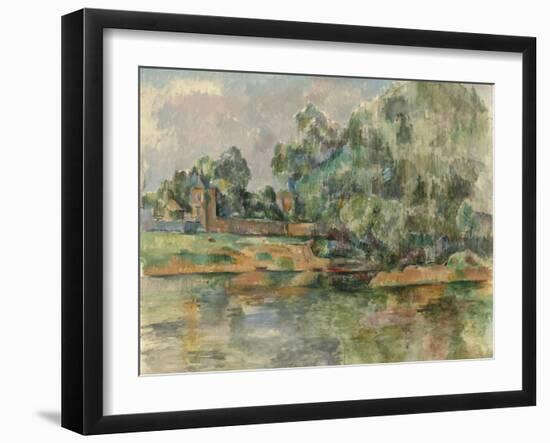 Riverbank, c.1895-Paul Cezanne-Framed Giclee Print