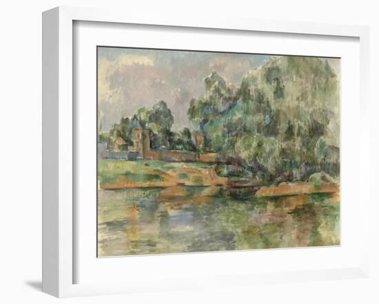 Riverbank, c.1895-Paul Cezanne-Framed Giclee Print