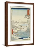Riverbank of Sukiya in the Eastern Capital, April 1858-Utagawa Hiroshige-Framed Giclee Print