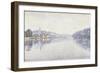 Riverbank, the Seine at Herblay-Paul Signac-Framed Art Print