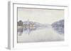 Riverbank, the Seine at Herblay-Paul Signac-Framed Art Print