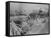 Riverboat and Plenty of Snow in Fairbanks-Nat Farbman-Framed Stretched Canvas