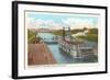 Riverboat in Locks, Louisville, Kentucky-null-Framed Art Print
