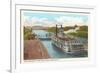 Riverboat in Locks, Louisville, Kentucky-null-Framed Premium Giclee Print