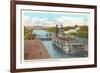 Riverboat in Locks, Louisville, Kentucky-null-Framed Premium Giclee Print