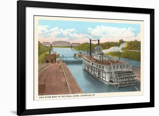 Riverboat in Locks, Louisville, Kentucky-null-Framed Premium Giclee Print