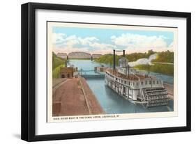 Riverboat in Locks, Louisville, Kentucky-null-Framed Art Print