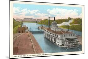 Riverboat in Locks, Louisville, Kentucky-null-Mounted Art Print