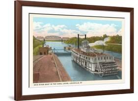 Riverboat in Locks, Louisville, Kentucky-null-Framed Art Print