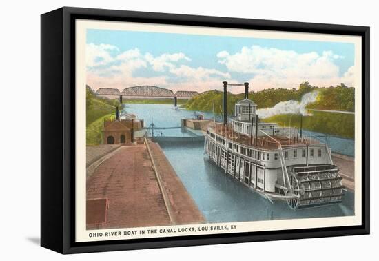 Riverboat in Locks, Louisville, Kentucky-null-Framed Stretched Canvas