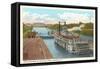 Riverboat in Locks, Louisville, Kentucky-null-Framed Stretched Canvas