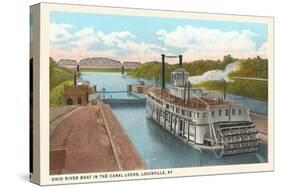 Riverboat in Locks, Louisville, Kentucky-null-Stretched Canvas