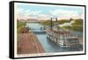 Riverboat in Locks, Louisville, Kentucky-null-Framed Stretched Canvas