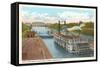 Riverboat in Locks, Louisville, Kentucky-null-Framed Stretched Canvas