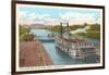 Riverboat in Locks, Louisville, Kentucky-null-Framed Art Print