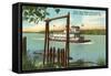 Riverboat on Missouri River, Omaha, Nebraska-null-Framed Stretched Canvas