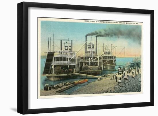 Riverboats, Cape Girardeau, Missouri-null-Framed Art Print