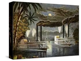 Riverboats on the Mississippi, Ca. 1850S-null-Stretched Canvas