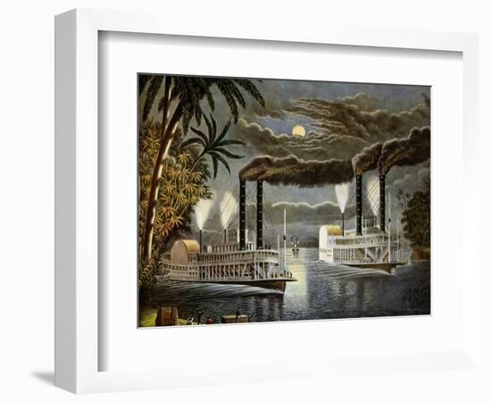 Riverboats on the Mississippi, Ca. 1850S-null-Framed Art Print