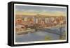 Riverfront and Skyline, Pittsburgh, Pennsylvania-null-Framed Stretched Canvas