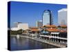 Riverfront and the Jacksonville Landing, Jacksonville, Florida-Richard Cummins-Stretched Canvas