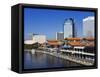 Riverfront and the Jacksonville Landing, Jacksonville, Florida-Richard Cummins-Framed Stretched Canvas