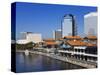 Riverfront and the Jacksonville Landing, Jacksonville, Florida-Richard Cummins-Stretched Canvas