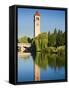 Riverfront Park with Clock Tower and Spokane River, Spokane, Washington-Jamie & Judy Wild-Framed Stretched Canvas
