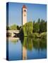 Riverfront Park with Clock Tower and Spokane River, Spokane, Washington-Jamie & Judy Wild-Stretched Canvas