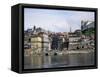 Riverfront, the Douro River, Oporto (Porto), Portugal-I Vanderharst-Framed Stretched Canvas