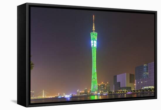 Riverfront View of 600 Meter High Canton Tower, Guangzhou, China-Stuart Westmorland-Framed Stretched Canvas