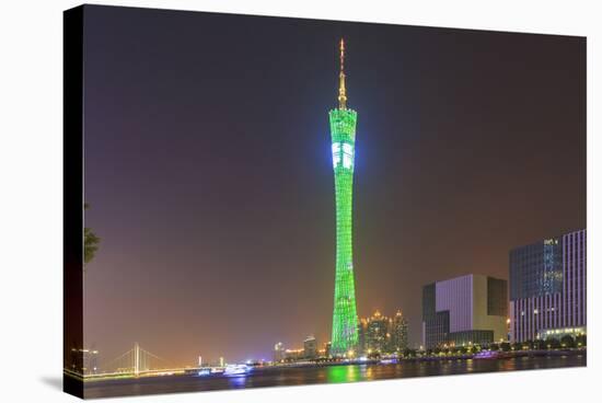 Riverfront View of 600 Meter High Canton Tower, Guangzhou, China-Stuart Westmorland-Stretched Canvas