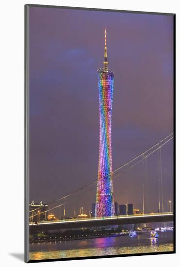 Riverfront View of 600 Meter High Canton Tower, Guangzhou, China-Stuart Westmorland-Mounted Photographic Print