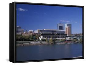 Riverfront View of Downtown, Knoxville, Tennessee-Walter Bibikow-Framed Stretched Canvas