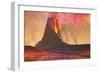 Rivers of Lava Flow from an Old Volcano as it Erupts-null-Framed Art Print