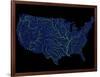 Rivers Of The Us In Blue And Green-Grasshopper Geography-Framed Art Print