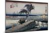 Riverscene-Ando Hiroshige-Mounted Giclee Print