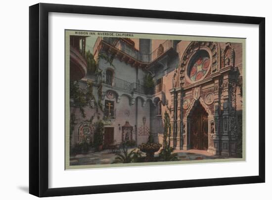 Riverside, CA - View of Mission Inn Courtyard-Lantern Press-Framed Art Print