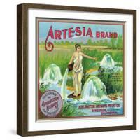 Riverside, California, Artesia Brand Citrus Label-Lantern Press-Framed Art Print