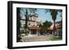 Riverside, California - Exterior View of Glenwood Mission Inn from the Courtyard, c.1915-Lantern Press-Framed Art Print