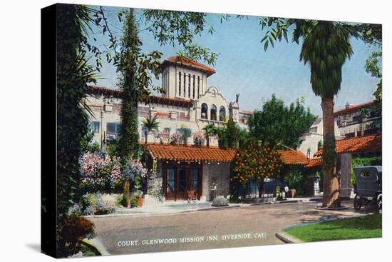 Riverside, California - Exterior View of Glenwood Mission Inn from the Courtyard, c.1915-Lantern Press-Stretched Canvas