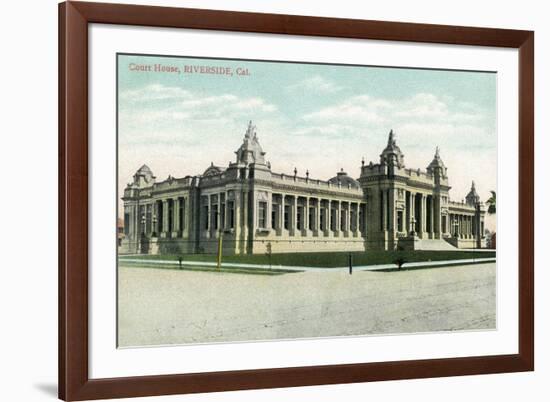 Riverside, California - Exterior View of the Court House-Lantern Press-Framed Premium Giclee Print